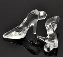 30 Transparent Acrylic HIGH HEEL Shoe Charms . 38mm (1-5/8") . clear cha0045