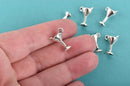 10 Silver MARTINI GLASS Charms, Cocktail Charms,17x13mm, chs2978