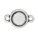 10 Silver Metal 2-hole CONNECTOR Charm Pendants, links, holds 8mm round cabochons  chs0517