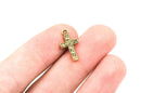 10 Small Antique GOLD Metal CROSS Charms  17x9mm  chg0270