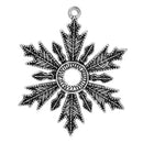 5 SNOWFLAKE Bezel Charm Pendants, Trays for Cabochons, antique silver, fits 10mm round cabochon inside tray, chs2034