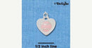 Silver Plated and Enamel Pink SOFTBALL BASEBALL Heart Charm Pendant . che0256