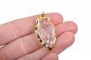 QUARTZ ARROWHEAD Pendant, Gold Bezel, Gold Brass Bail, Natural Gemstone Arrow Head, 1-1/2" long cgm0060