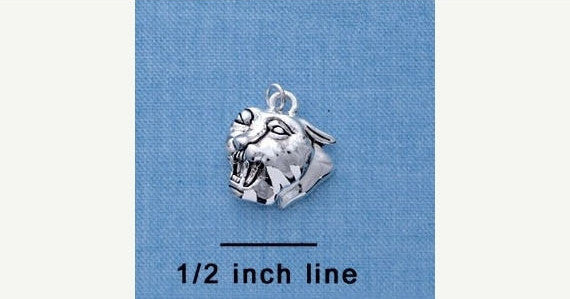 Small PANTHER HEAD Silver Plated Charm  chs1203