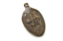 GYPSY SOUL Spoon Bowl Pendant, Bronze with stamped letters, hammered metal, 3" long chb0456