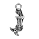 10 Silver MERMAID Charm Pendants, double sided mermaid design, chs2707
