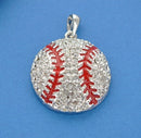 1 Large Rhinestone BASEBALL Pendant chs0426