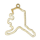 5 Gold ALASKA Charm Pendants, Outline State Alaska Travel Charm Pendants, 38x36mm, chg0428