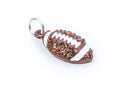 2 Rhinestone Bright Silver and Enamel FOOTBALL Charm Pendant 22mm x 12mm chs1023