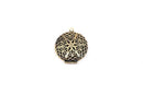 2 Antique Bronze Perfume Diffuser Round Picture Photo Frame Locket Pendants, filigree 39x26mm chb0322