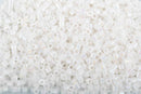 Size 15/0 Miyuki Delica Seed Beads, White Pearl AB, Color DBS0202, 7 grams, bsd0044