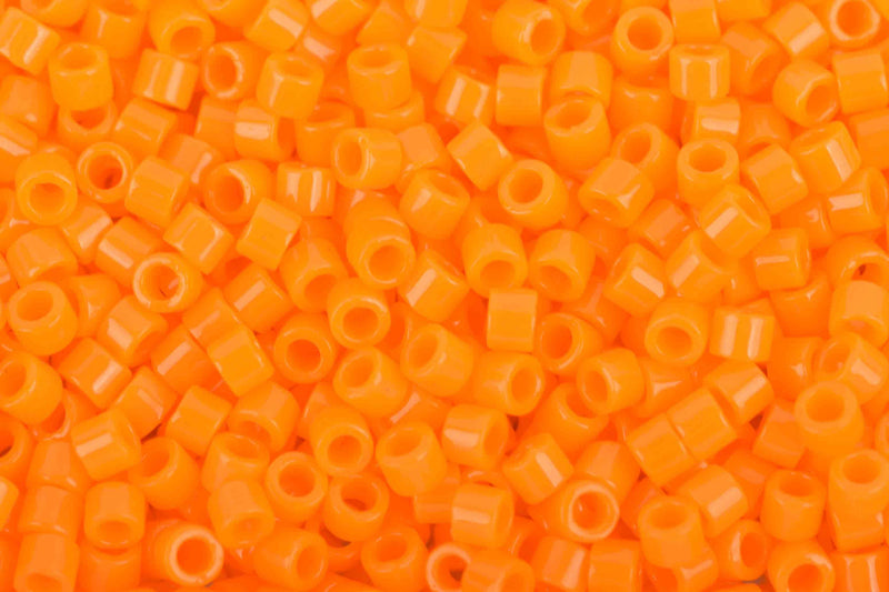 Size 11/0 Miyuki Delica Seed Beads, Opaque Mandarin Orange, Color DB1133, 7.2 grams, bsd0052