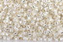 Size 11/0 Miyuki Delica Seed Beads, Silver Lined Crystal, Color DB041, 7.2 grams, bsd0062