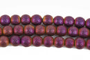 10mm Matte Hematite Round Beads, IRIS PURPLE Titanium Coated Gemstone Beads, faceted, full strand, 43 beads, ghe0143