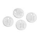 10 Letter H Alphabet Charms Silver Plated Monogram, double sided round disc letter charms, dot charms, 12mm, (1/2") chs2999