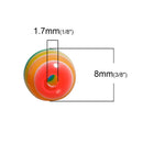 8mm Round RAINBOW STRIPE Striped Beads, acrylic bubblegum beads, 50 beads, bac0340a