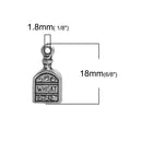 5 Silver WHISKEY Charms, silver oxidized metal charms, 19x9mm, 3/4" long chs3002