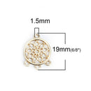 10 CHANDELIER CONNECTOR Charms, Gold Multi-Strand Chandelier Necklace or Earrings Charms, 1 to 3 connector link, 19mm, chs3007a