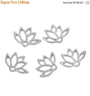 10 Small Silver LOTUS FLOWER Charm Pendants, 15x11mm, chs2669