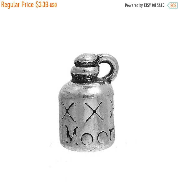 5 Silver MOONSHINE JUG Charms, silver oxidized metal charms, 16x9mm, 5/8" long chs3005