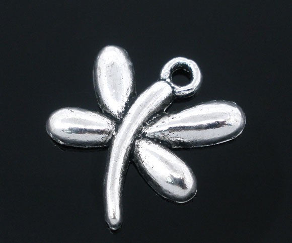 6 Silver DRAGONFLY Charms Pendants. chs0841