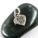 BIG SIS . Sorority Sis .  Sterling Silver Charm . Heart, pms0410