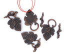 Copper Metal Fancy Toggle Clasps Grape Leaves 5 pc fcl0061
