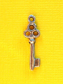 12 Small Skeleton KEY silver charms or pendants   chs0197