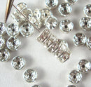 8mm CLEAR Rhinestone Crystal Spacer Rondelle Beads . 10 pieces bme0038