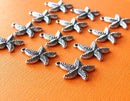 12 STARFISH silver charms 22mm x 19mm chs0699