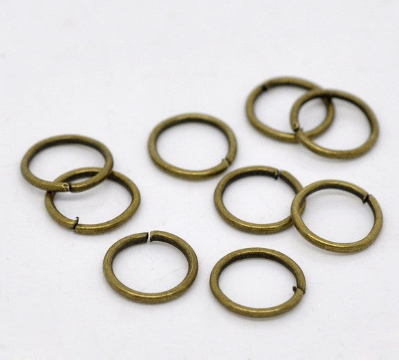 9mm Antique Bronze Open Jump Rings 9x1mm . package of 500 . jum0078b