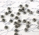 50 pcs 6mm Small Pewter DAISY Swirl Round Spacer Beads bme0167