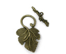 Antique Bronze Metal Fancy Toggle Clasps  Grape Leaves  5 sets  fcl0087