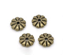 Antique Bronze Metal DAISY Spacer Beads . 100 pieces bme0034