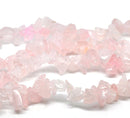 ROSE QUARTZ Gemstone Chips . 1 double strand, 35 inches  gqz0013