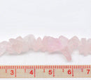 ROSE QUARTZ Gemstone Chips . 1 double strand, 35 inches  gqz0013