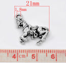 5 Silver Metal BUCKING BRONCO Horse Charms or Pendants   chs0832