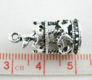 4 Silver Metal CAROUSEL CHARMS or Pendants . chs0225