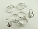 5 PCs Adjustable Silver Tone Ring Base Blank Findings (US 8) . fin0268