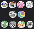 50 Large White Painted 4-Hole WOOD BUTTONS  30mm Scrapbooking . Beading . Sewing, mixed designs, but0240