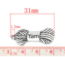 6 Silver Metal YARN CHARMS or Pendants . chs0210