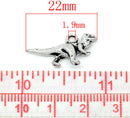 Silver Metal DINOSAUR CHARMS or Pendants . 10 pieces  chs0826