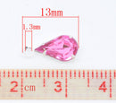 10 Silver Plated Rhinestone Faceted Acrylic Teardrop Charm Pendants  (2 of each color)  chs0338