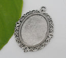 5 Picture Frame Charm Pendant Blank for Cameo . Tibetan Silver Style . 6 pieces chs0116
