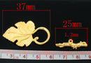 BRIGHT GOLD Metal Fancy Toggle Clasps . Grape Leaf Pattern . fcl0056
