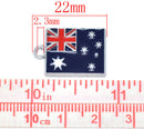 4 Silver Metal Enamel AUSTRALIA FLAG Charms or Pendants che0178