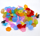 Frosted Acrylic TRUMPET FLOWER Lily Charm Beads . 20 pieces . random colors  bac0141