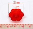 Frosted Acrylic TRUMPET FLOWER Lily Charm Beads . 20 pieces . random colors  bac0141