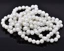 30 Large BRIDAL WHITE Round Glass Pearls 12mm  bgl0474