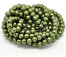 10mm OLIVE GREEN MATTE Round Glass Beads  40 beads  bgl0460